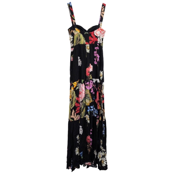 NWT Agua Bendita Dunna Moss FloralMaxi Dress Large